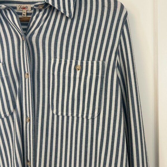 Faherty Legend™ Sweater Shirt in Navy Blazer Stripe, Size Medium - Picture 5 of 9